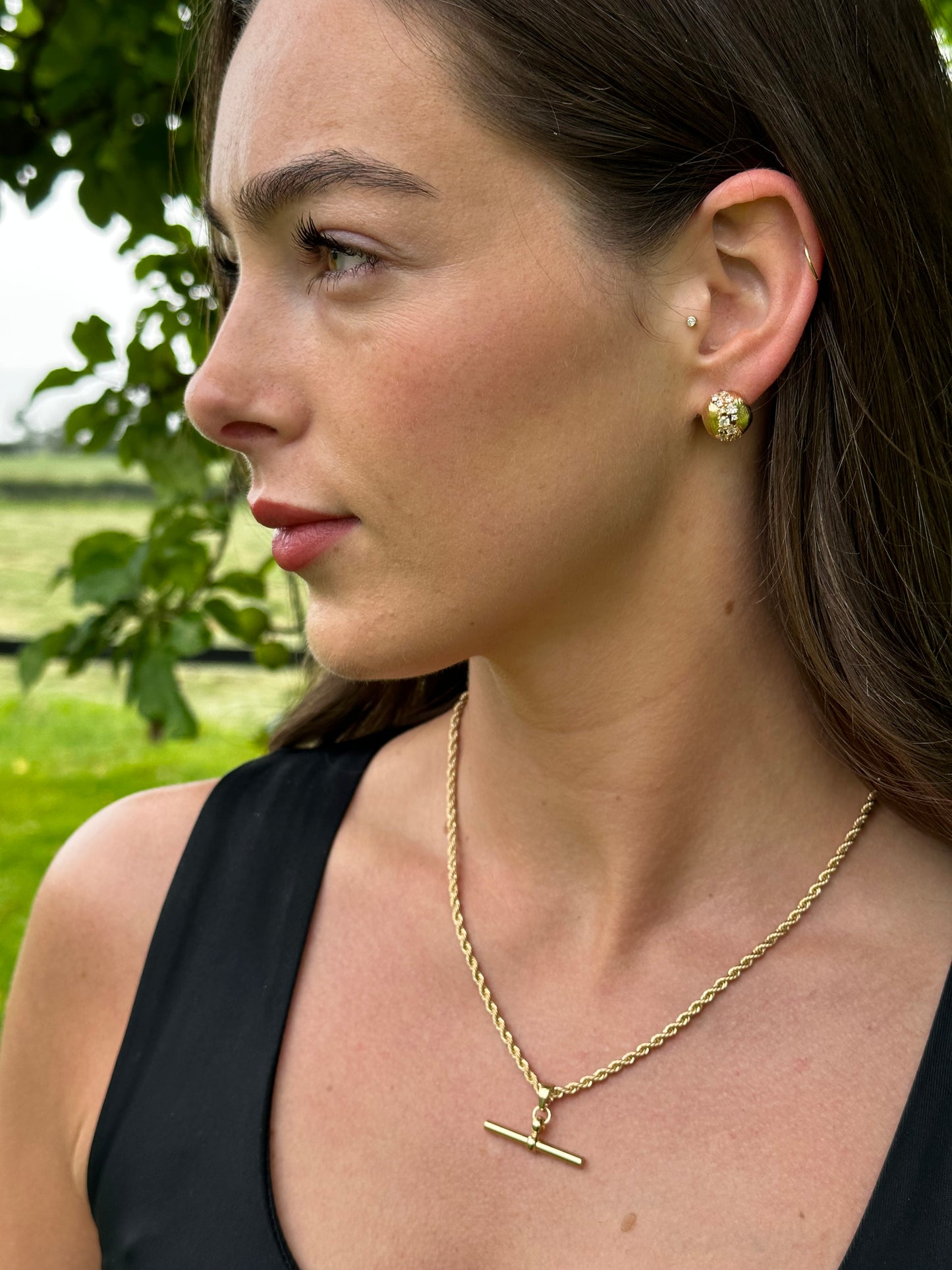 Cerys gold stud earrings