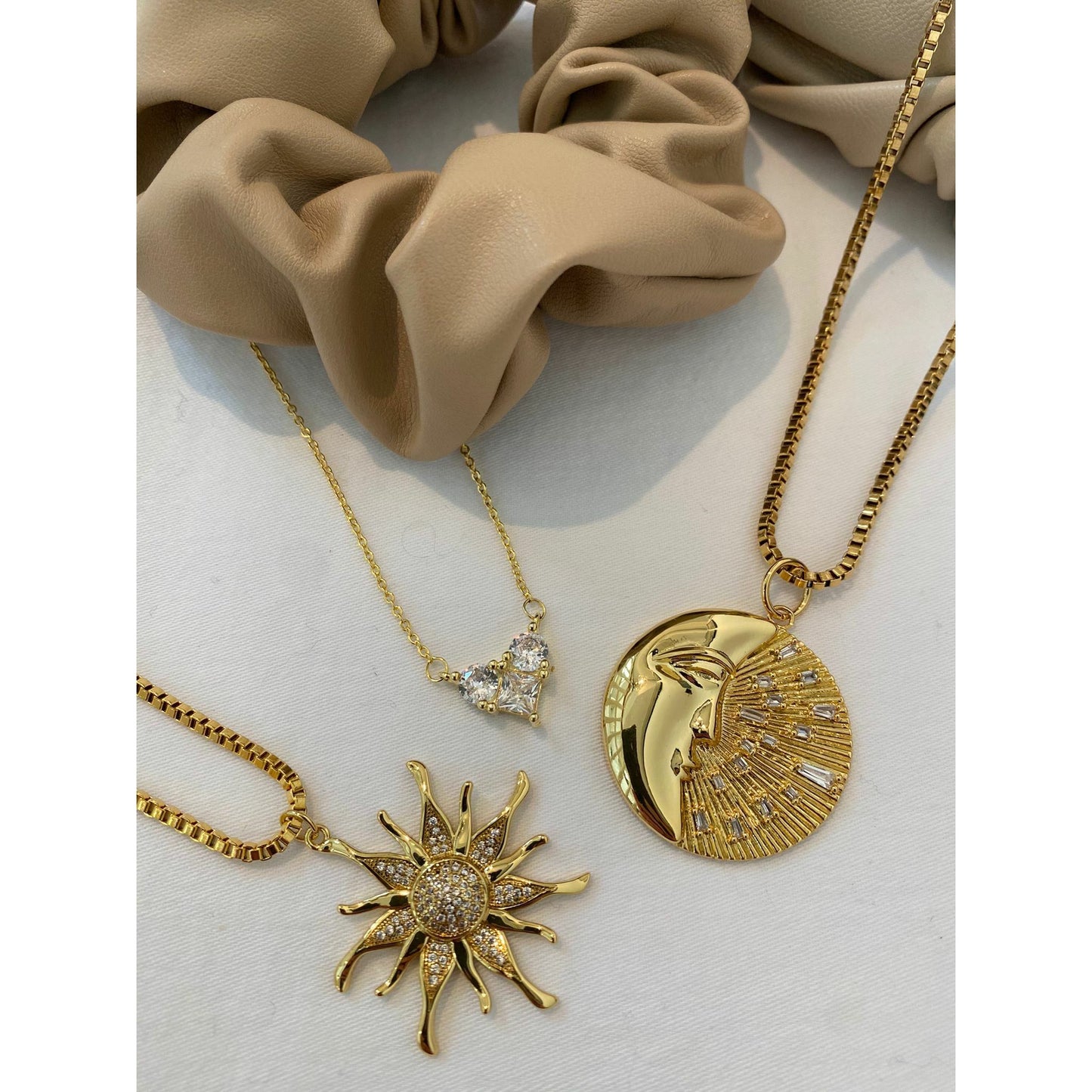 Moon and diamond necklace