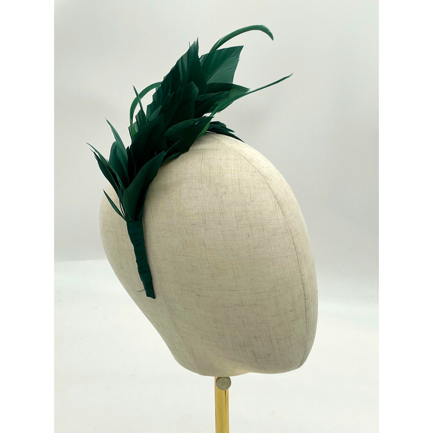 Emerald feathered headband