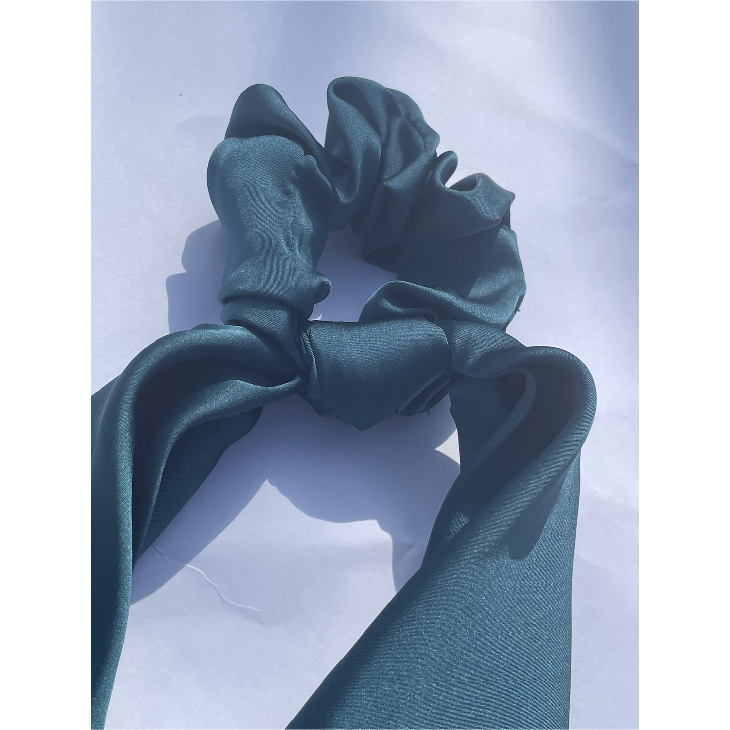 Emerald green Silk scrunchie