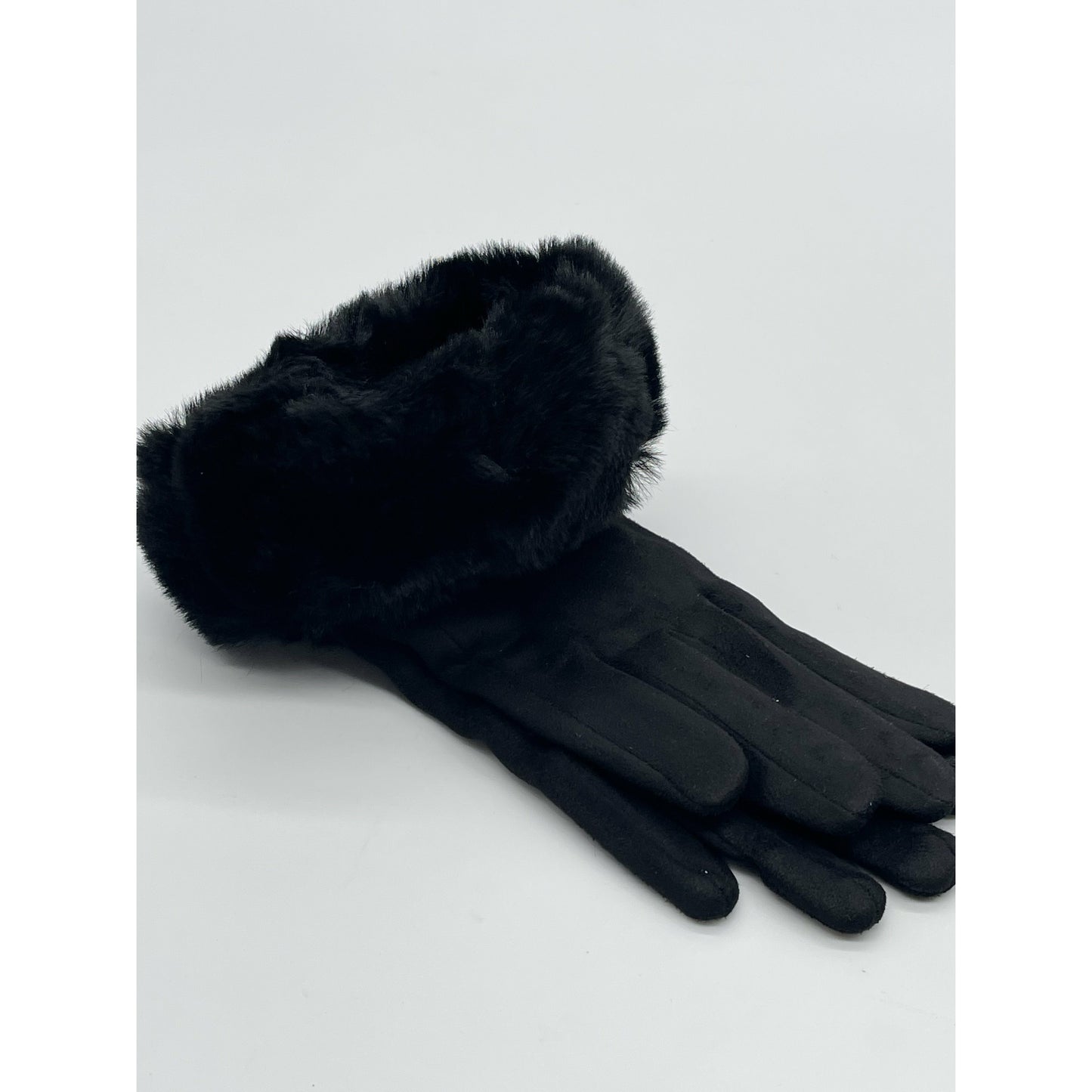 Black fur gloves