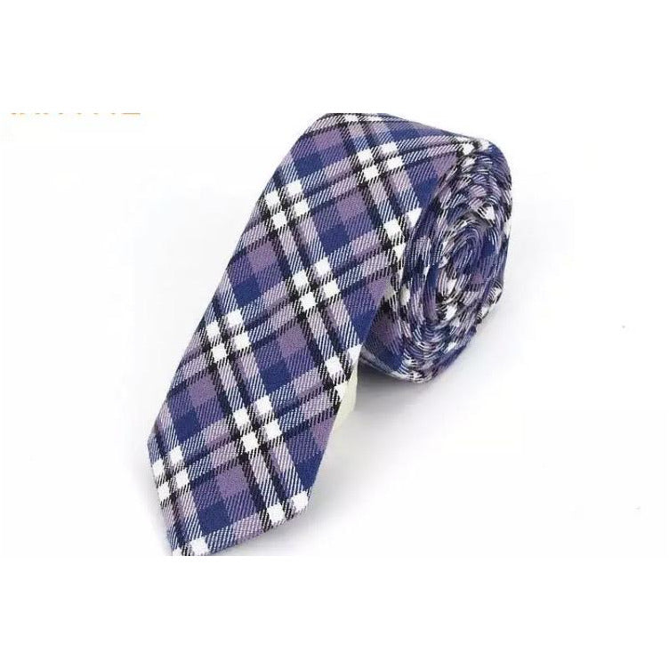 Purple checked tie