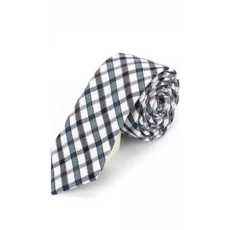 Green and Navy checked Tie