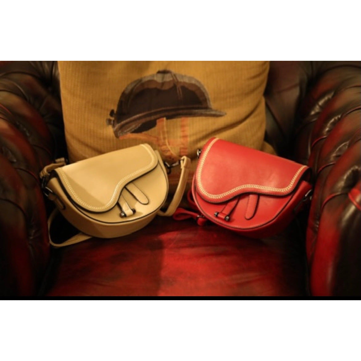 Red saddle bag