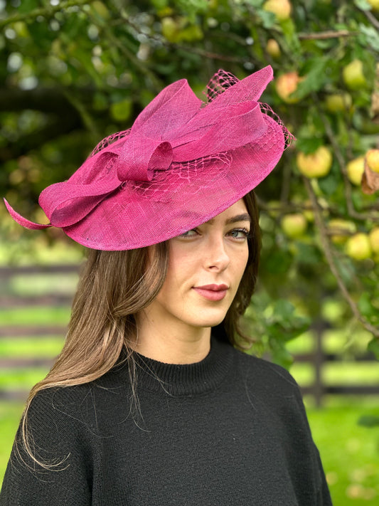 Ellie Rose Pink saucer hat