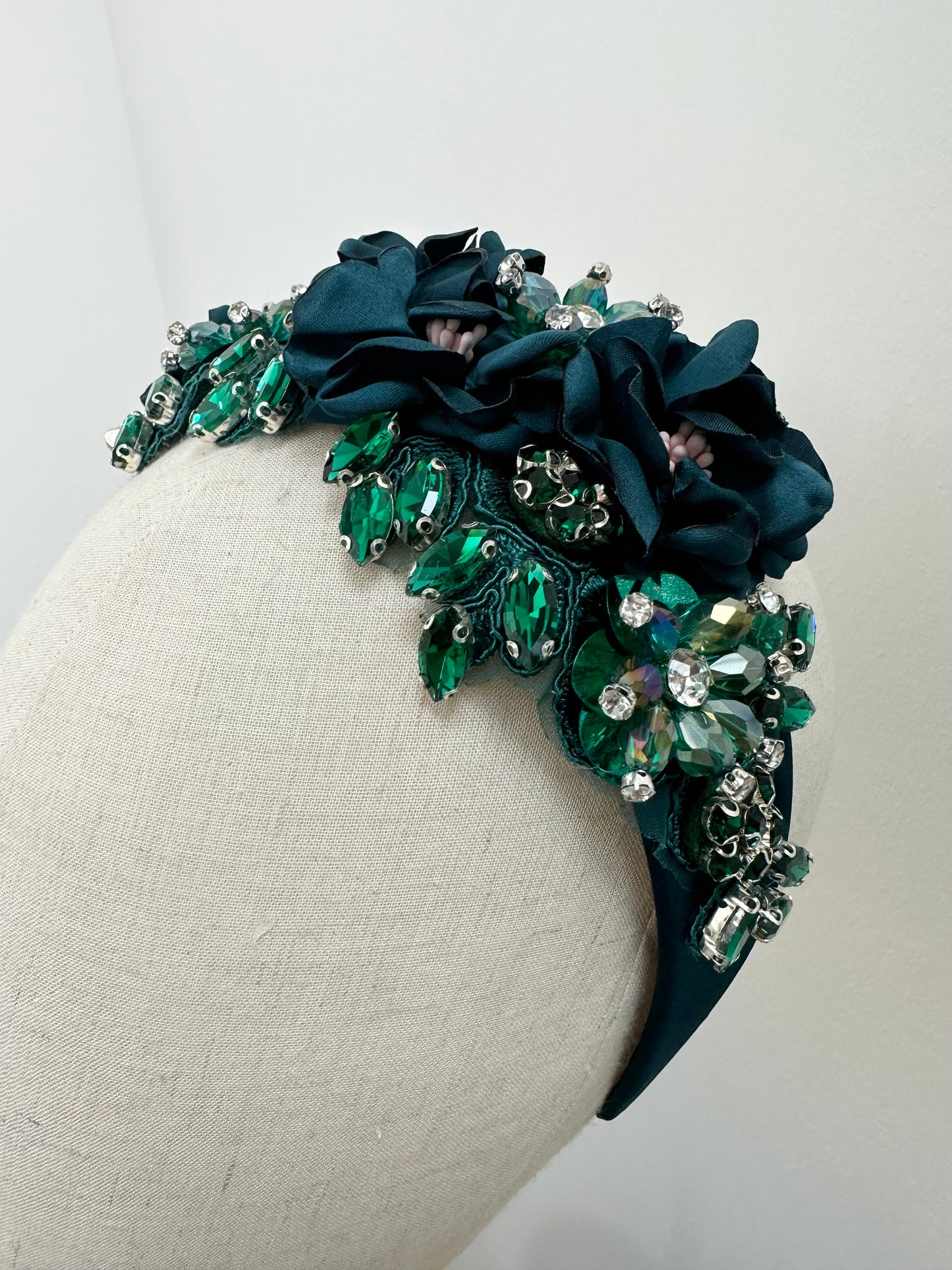 Emerald green beaded hairband