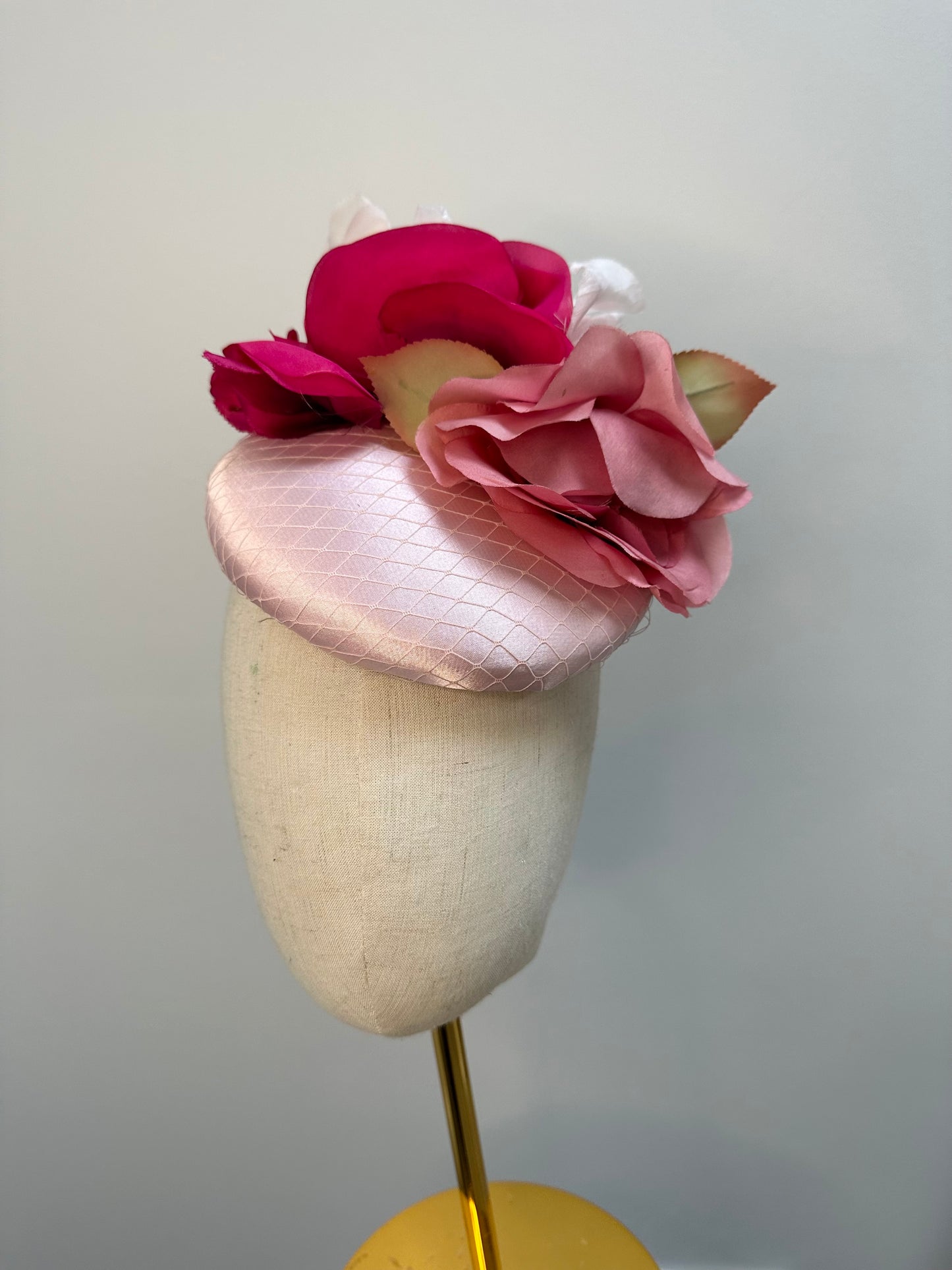 Blush pink floral headpiece fascinator
