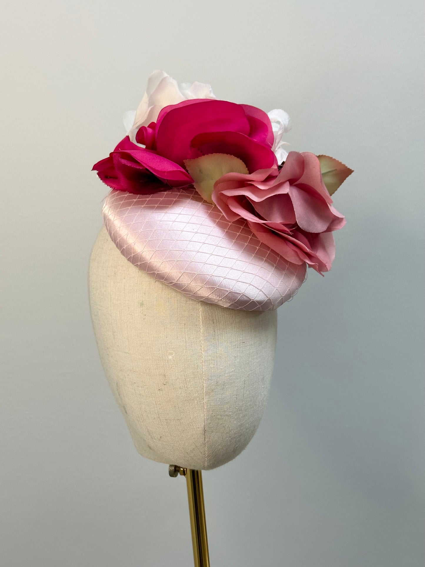 Blush pink floral headpiece fascinator