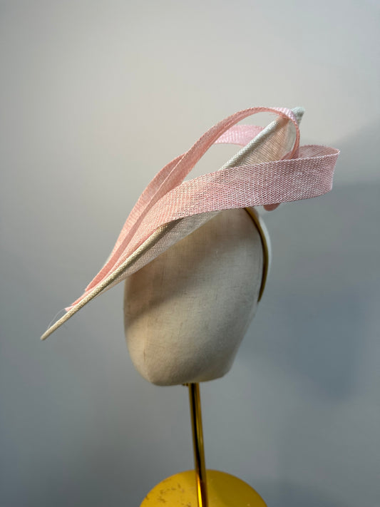 Blush Pink and ivory saucer headpiece