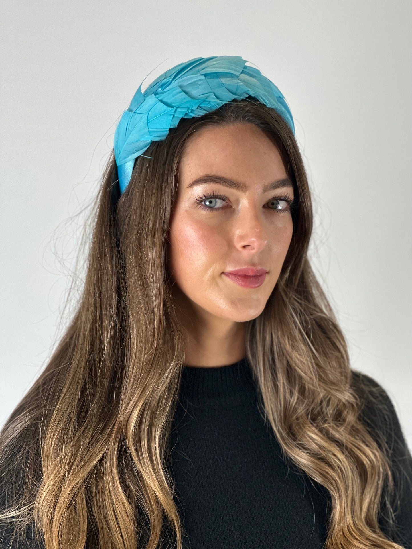 Blue feathered headband