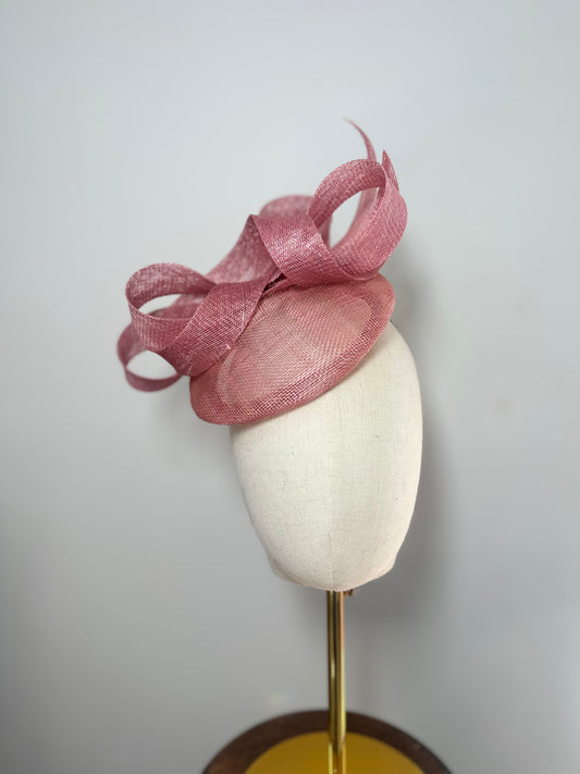Kelly blush pink swirl headpiece