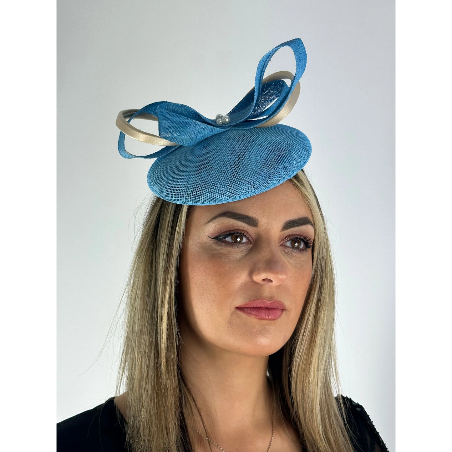 Sky blue bow headpiece