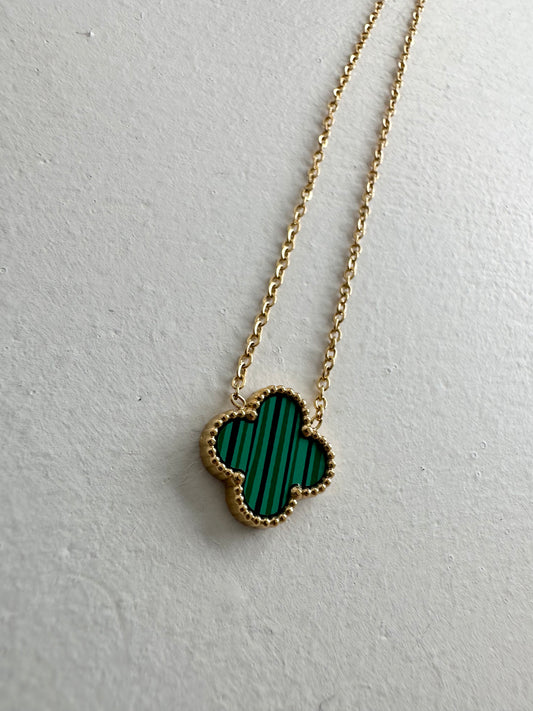 Emerald clover necklace