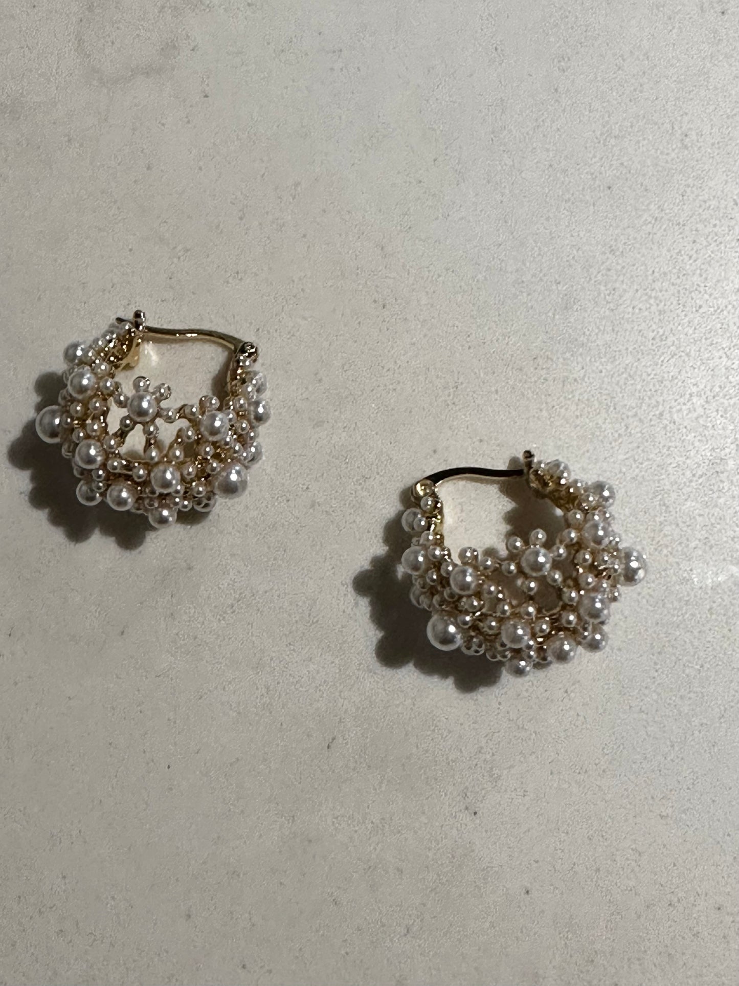 Riceal pearl hoops