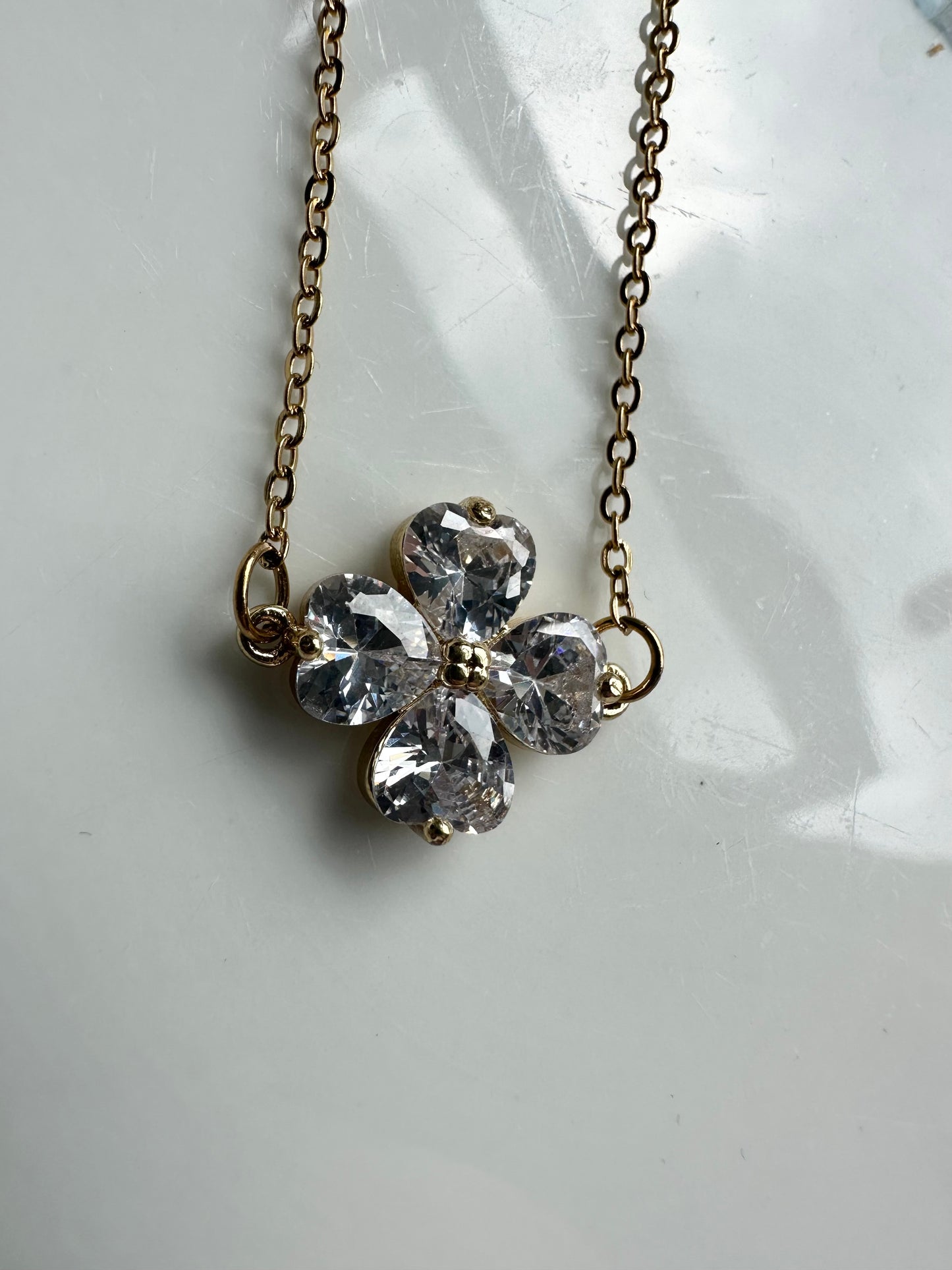 Diamond clover necklace