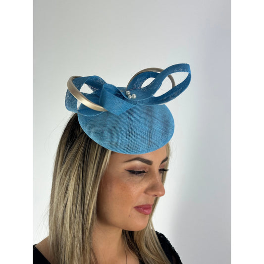 Sky blue bow headpiece