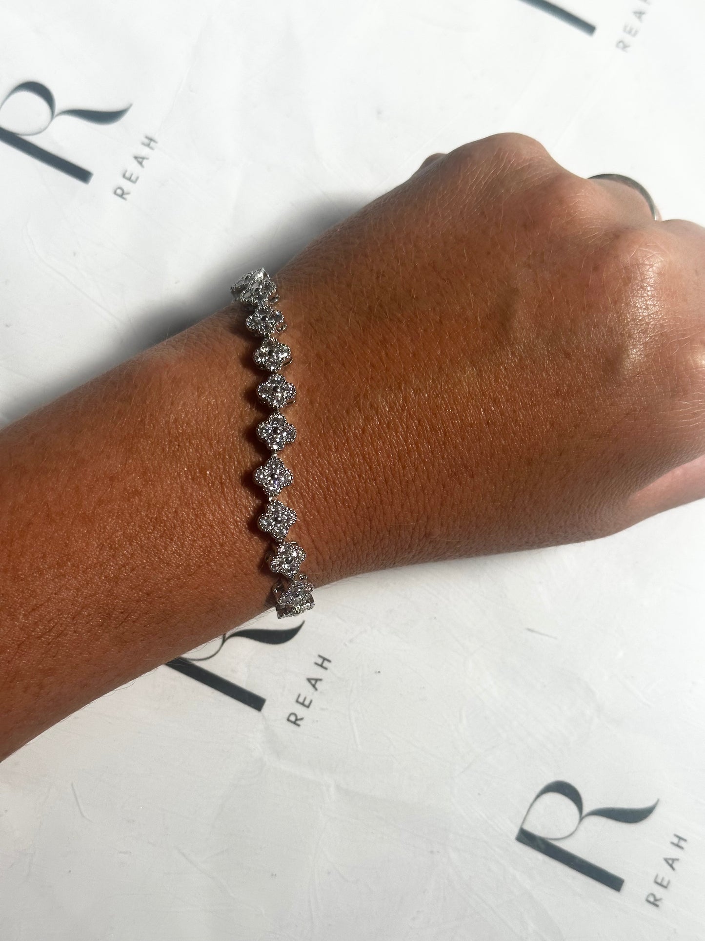 Clover diamond bracelet ‘silver’