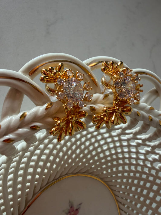 Carrie gold diamond hoop
