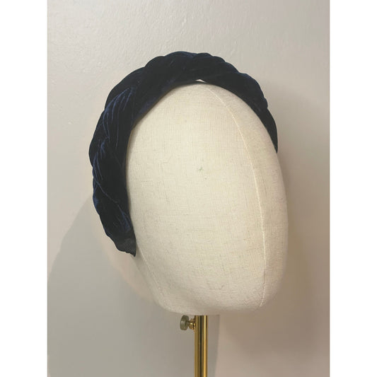 Thick navy plaited headband