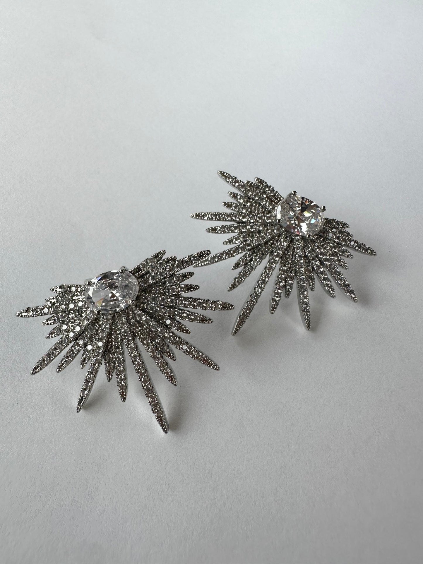 Rebecca star burst silver earrings