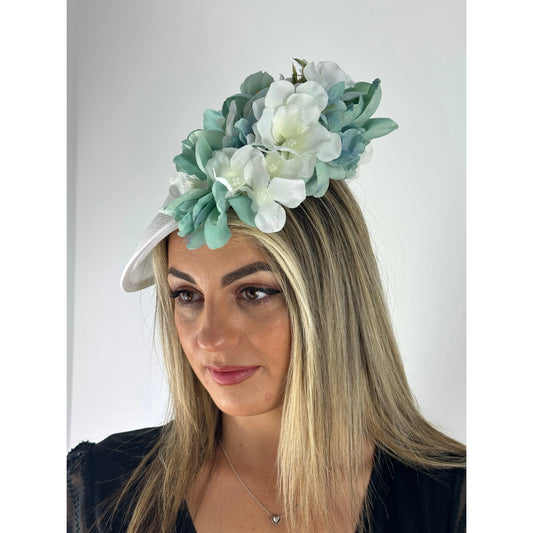 Keswick Ivory blue and green tone floral headpiece