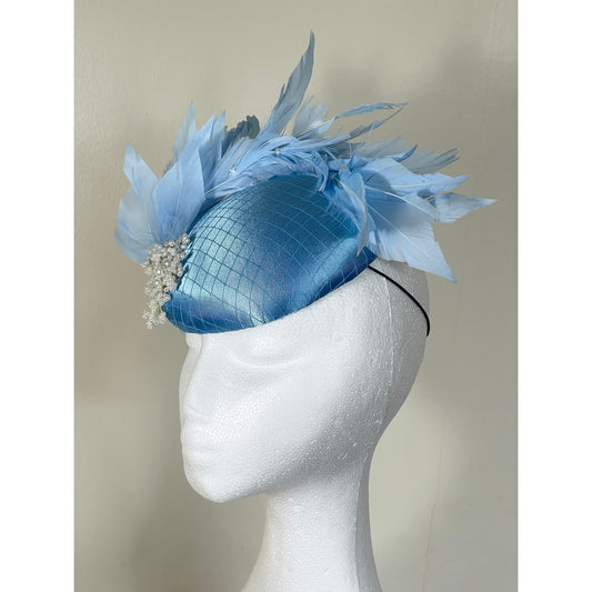 Pale blue pearl headpiece