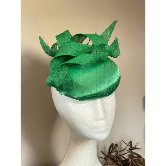 Bright emerald green swirl headpiece