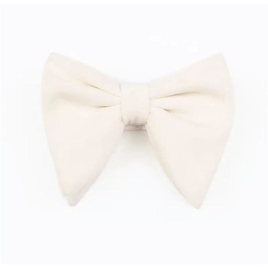White Velvet oversized bow tie