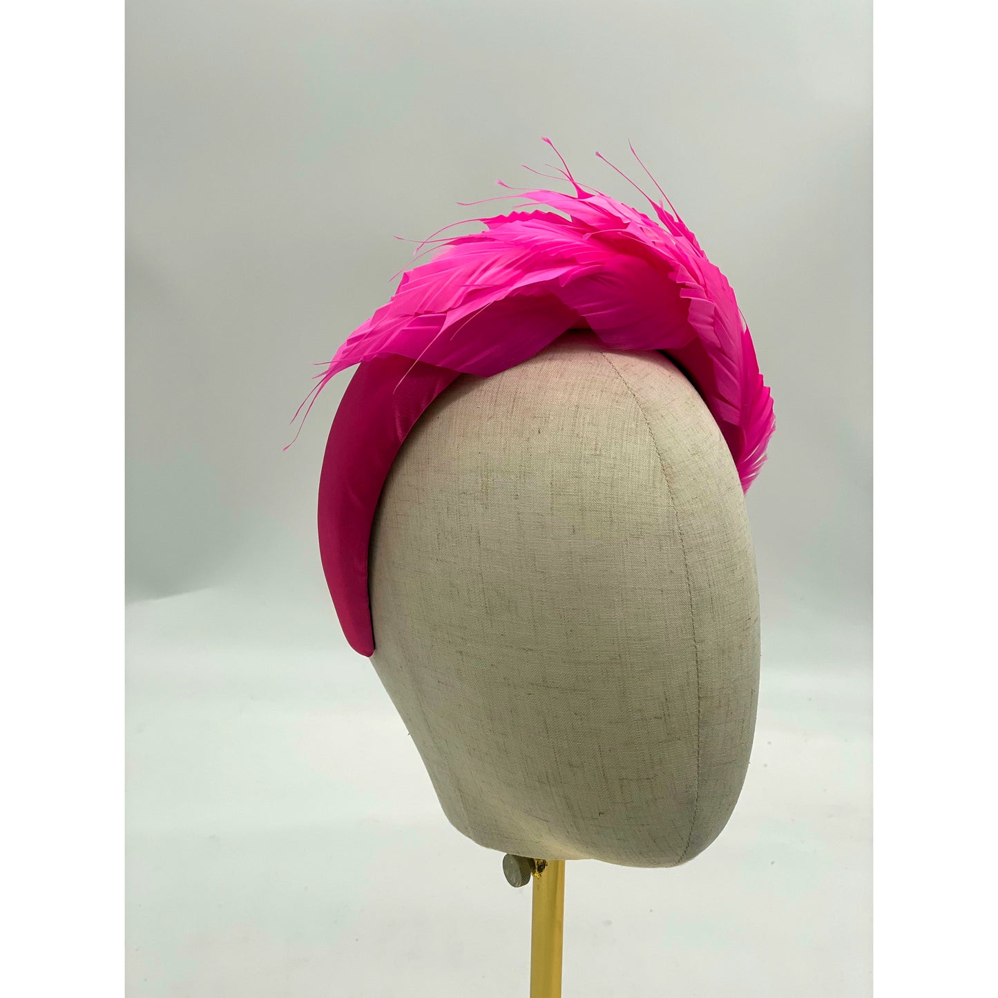 Bright pink feathered  headband
