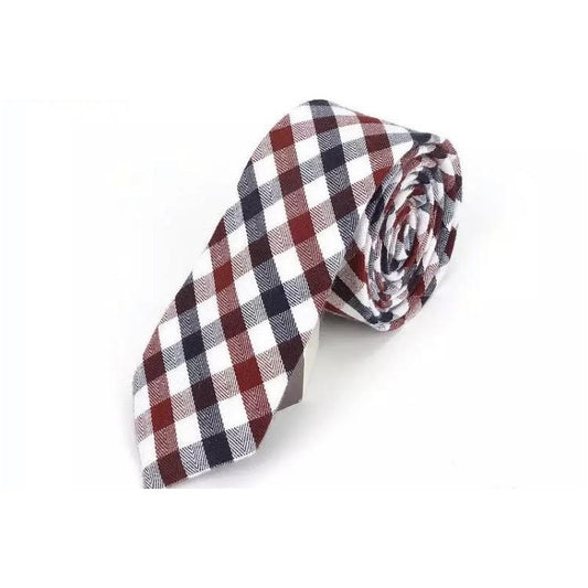 Red & Navy checked tie