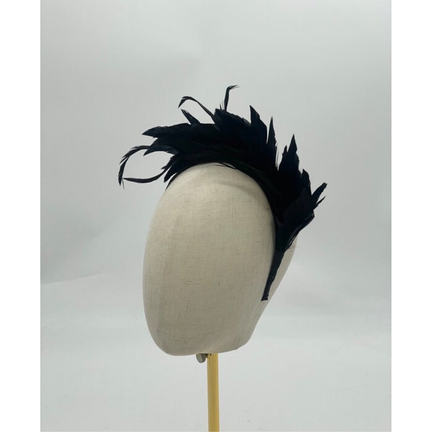 Black feathered headband
