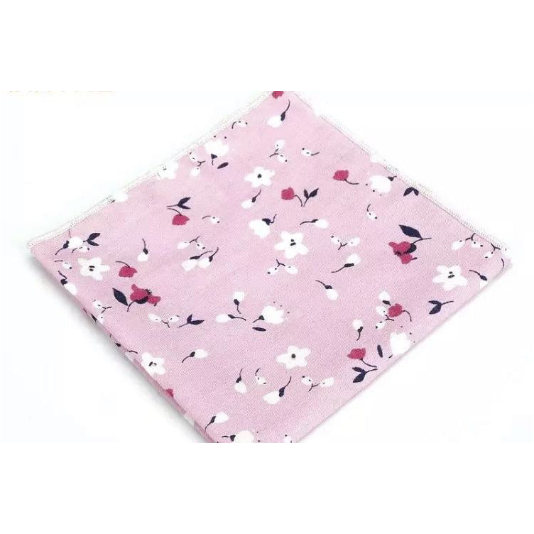 Pink Floral Tie & Handkerchief