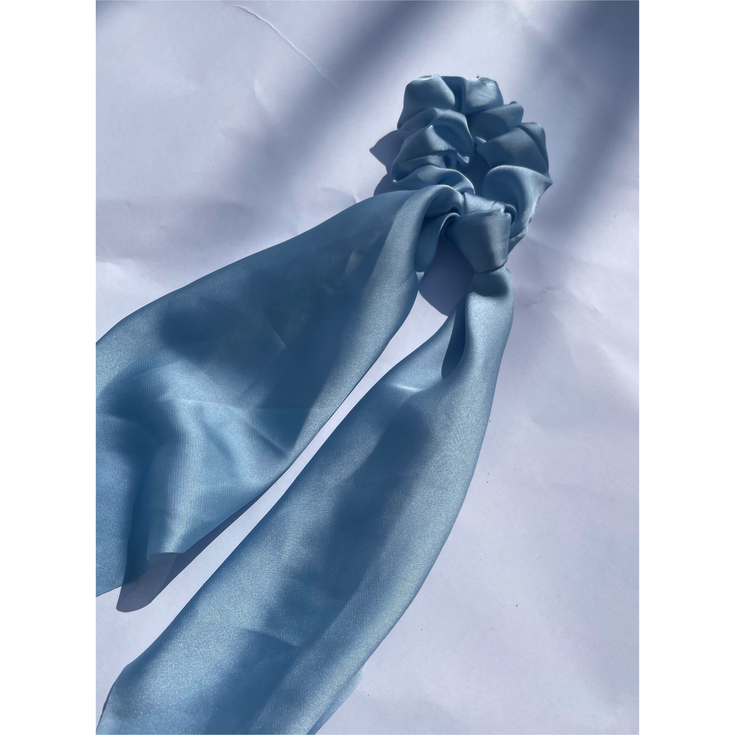 Silk scrunchie pale blue