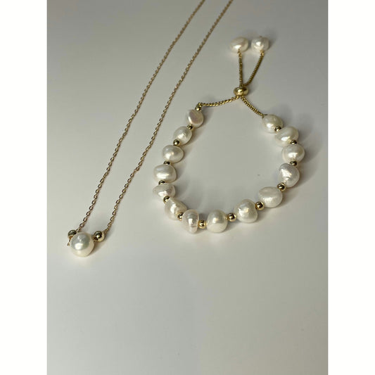 Peita pearl necklace/bracelet set