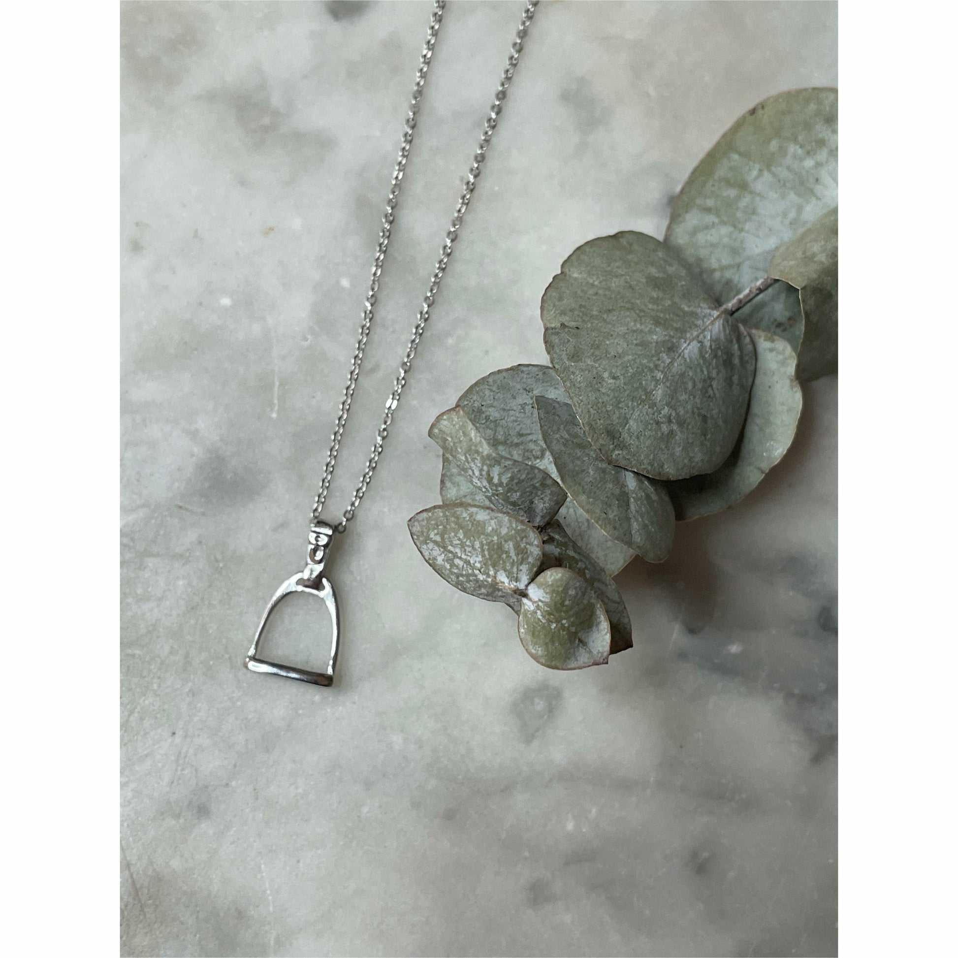 Silver Stirrup Necklace – Reah - Main Image