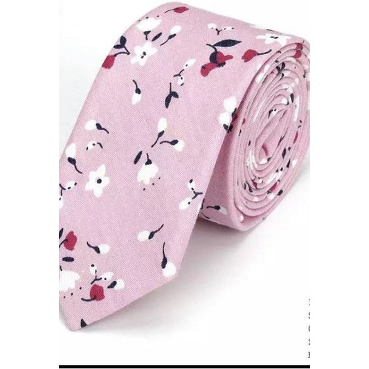 Pink Floral Tie & Handkerchief