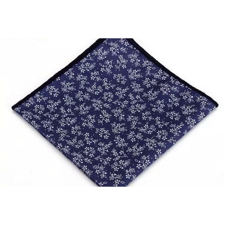 Navy pattern Tie & Handkerchief