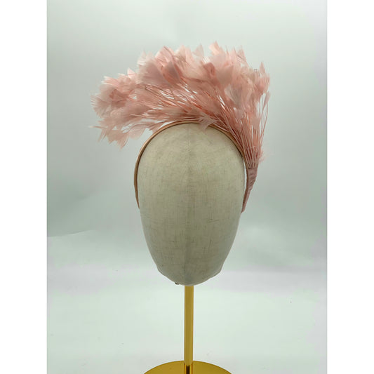 Emma feather headband ‘blush’