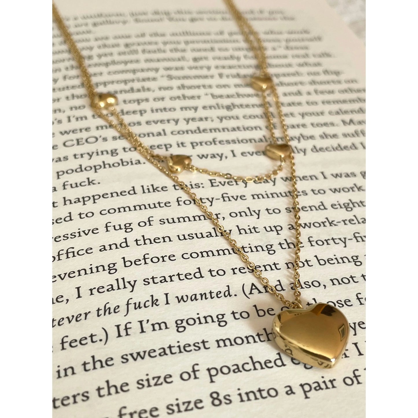 Heart layered necklace