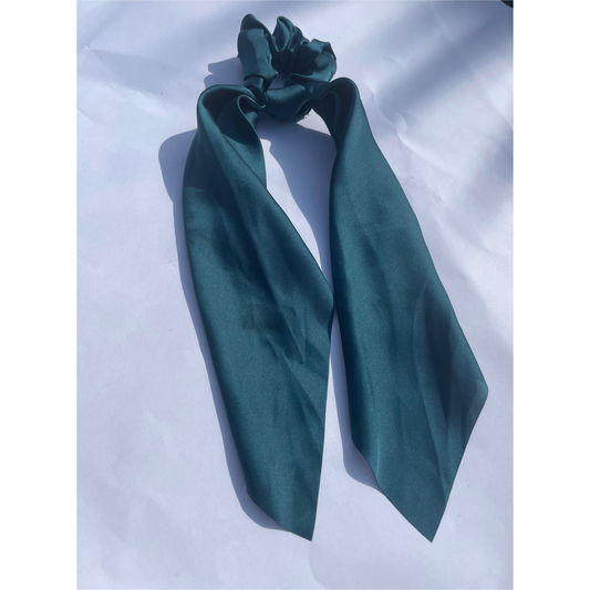 Emerald green Silk scrunchie