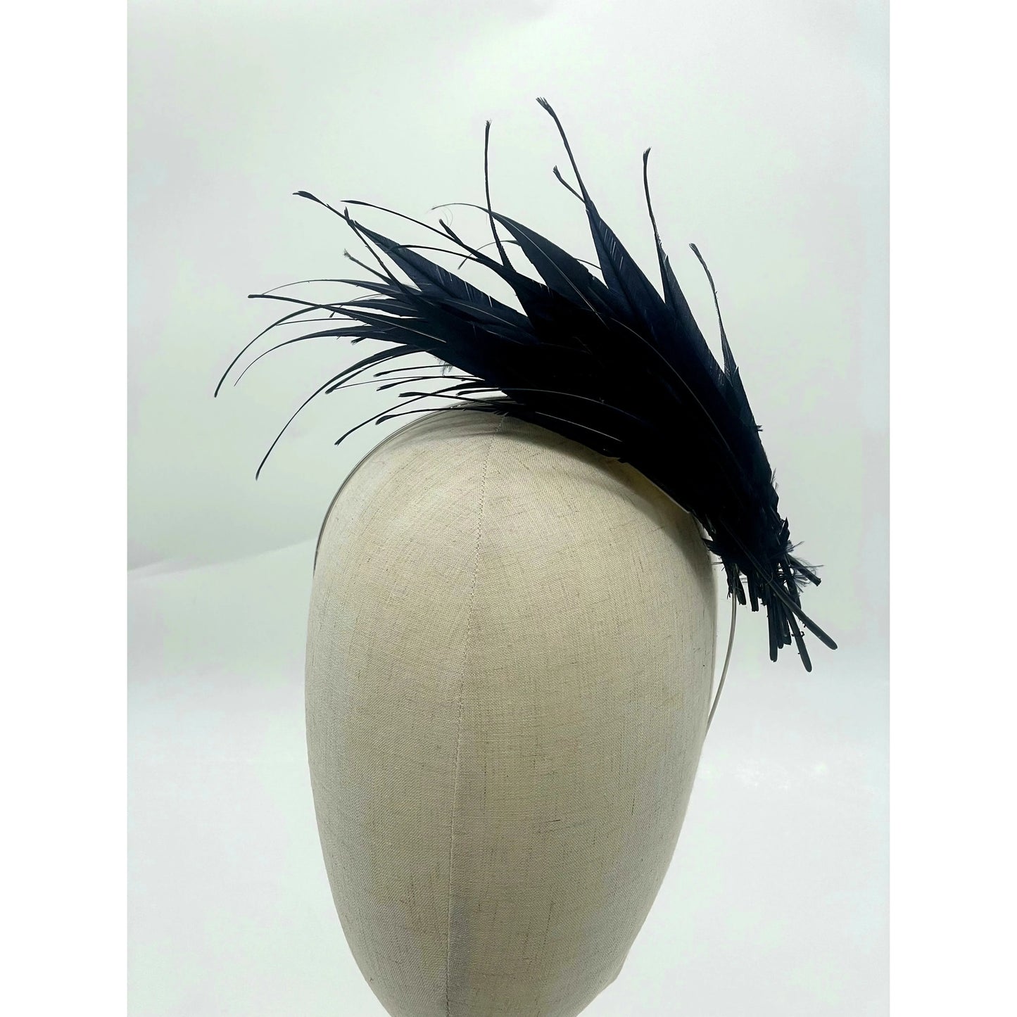 Navy feathered headband