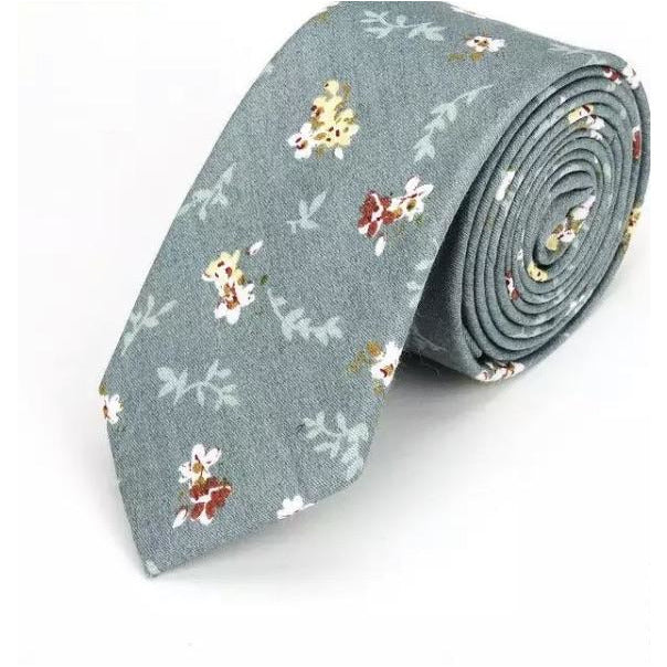 Mint Floral Tie & Handkerchief
