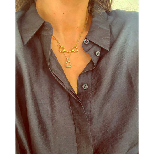 Gold Snaffle Bit Necklace