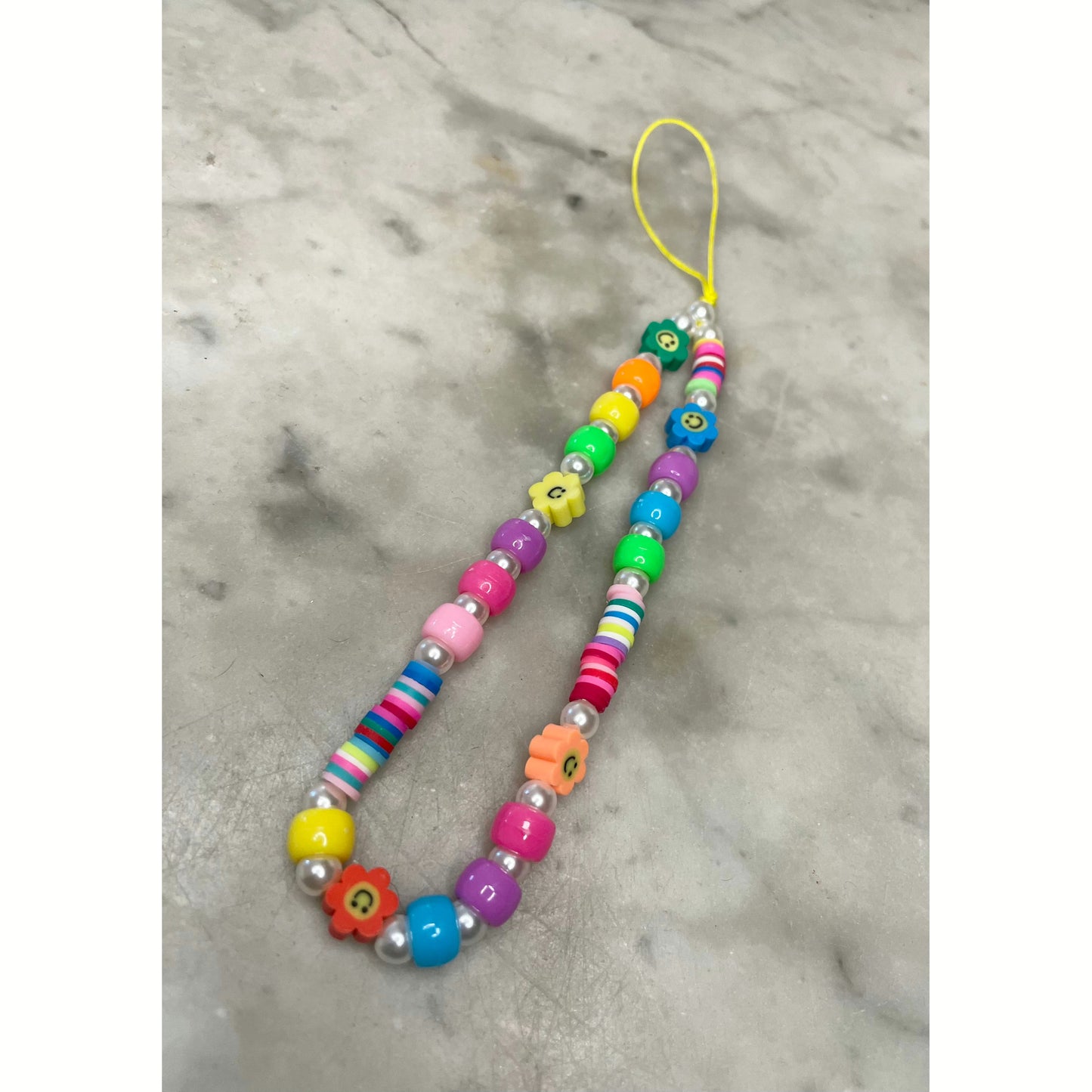 Mulit coloured & flower phone charm