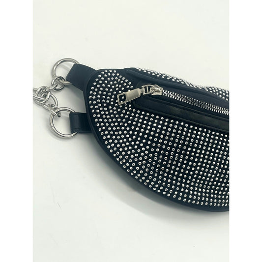 Black and silver studded pump bag